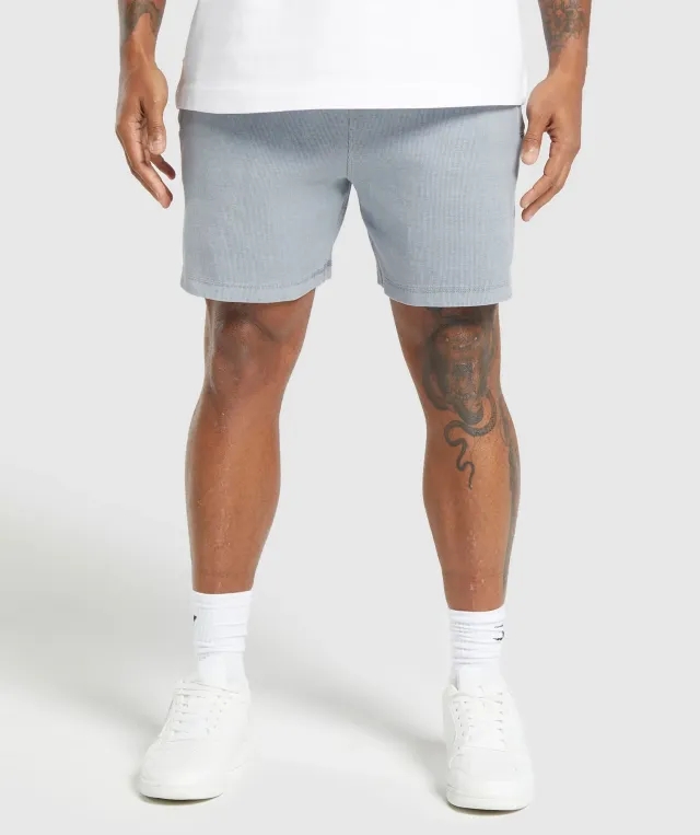 Gymshark Heavyweight Ribbed Shorts - Denim Grey