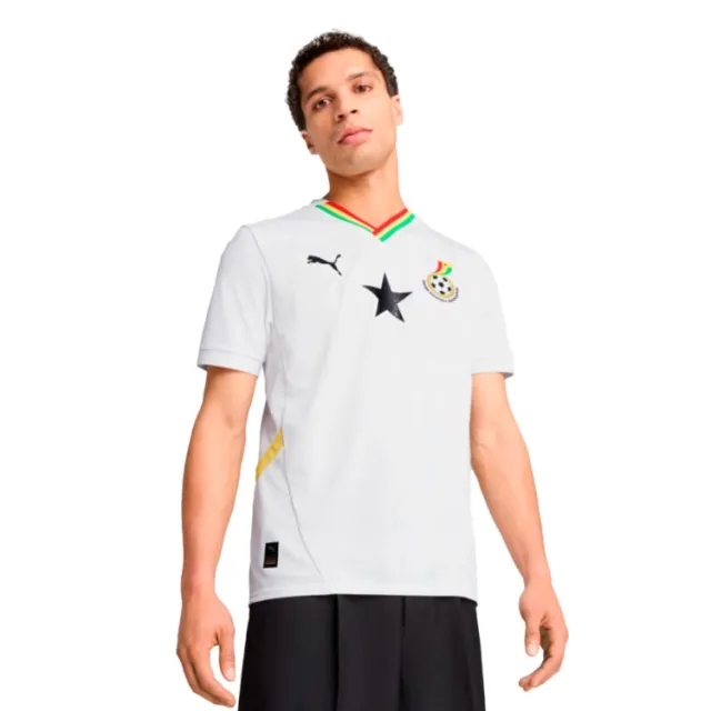 PUMA Ghana 2025 Home Jersey Men, White/Pelé Yellow