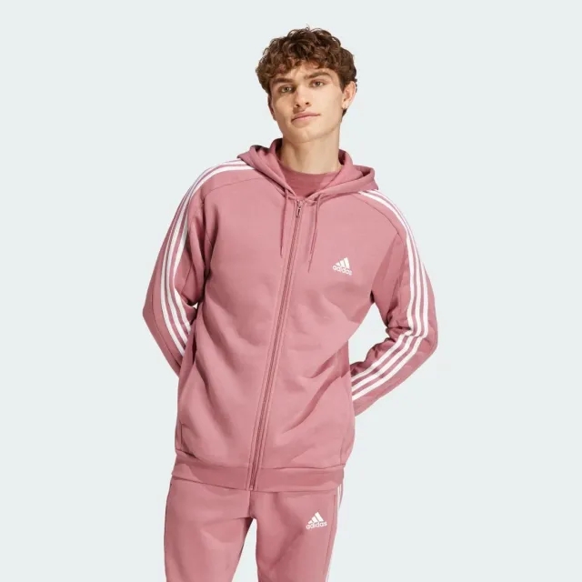 Adidas Essentials Fleece 3 Stripes Full Zip Sweatshirt