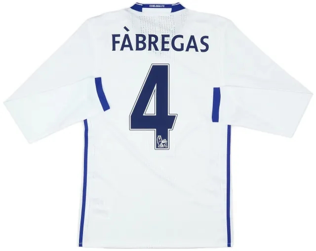 adidas 2016-17 Chelsea Player Issue Third L/S Shirt Fabregas #4 (S/M)