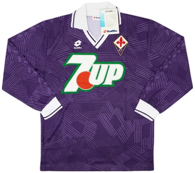 Lotto 1992-93 Fiorentina Player Issue Home L/S Shirt (M)