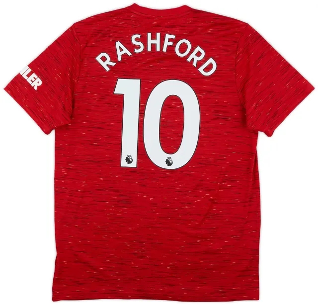 adidas 2020-21 Manchester United Home Shirt Rashford #10 - 6/10 - (L)