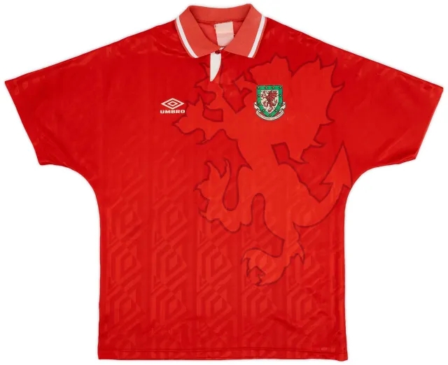 Umbro 1992-94 Wales Home Shirt - 8/10 - (XL)