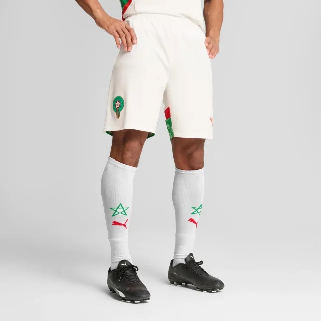 PUMA Morocco 2025 Shorts Men, White/Fast Green/Red