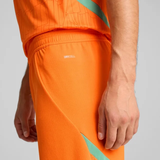 PUMA Ivory Coast 2025 Shorts Men, Rickie Orange/Jade Frost