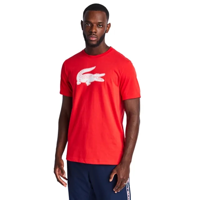 Lacoste Big Croc Logo Men T-Shirts - Red