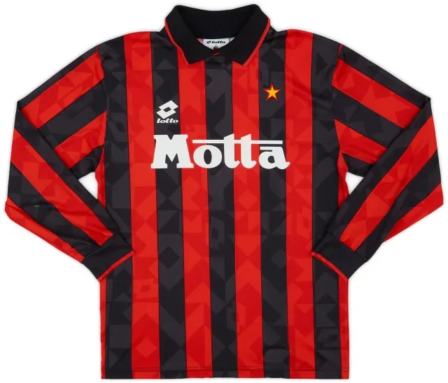 Lotto 1993-94 AC Milan Home L/S Shirt - 6/10 - (M)
