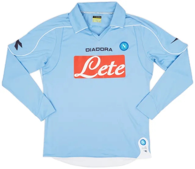 Diadora 2008-09 Napoli Home L/S Shirt - 9/10 - (S)