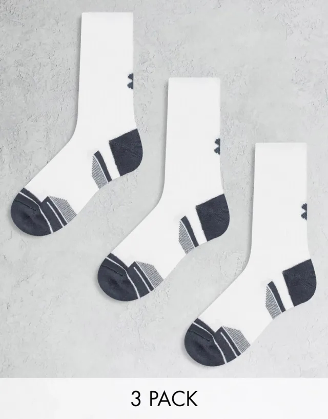 Under Armour Performance 3 Pack Crew Socks In White