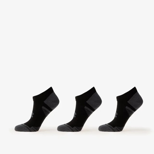 Unisex  Under Armour  Performance Cotton 3-Pack No Show Socks Black / Black / Pitch Gray XL