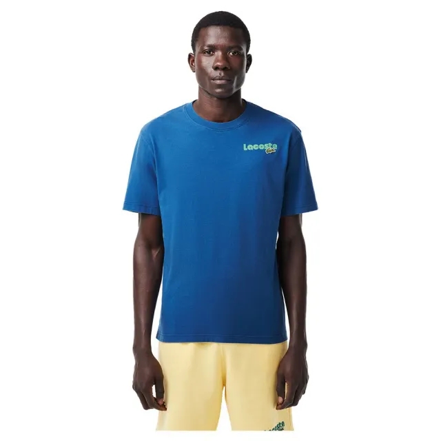 Lacoste Washed Effect Ombré Print T-shirt - Globe Blue