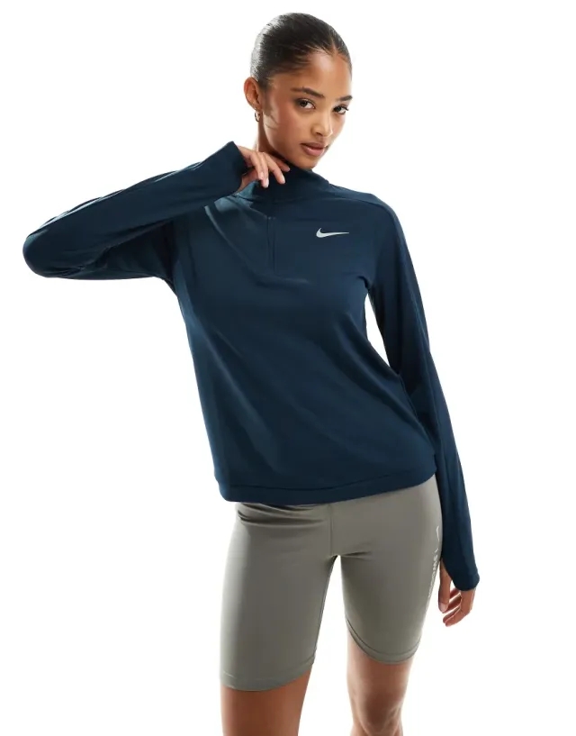 Nike Running Pacer 1/4 Zip Sweatshirt In Navy