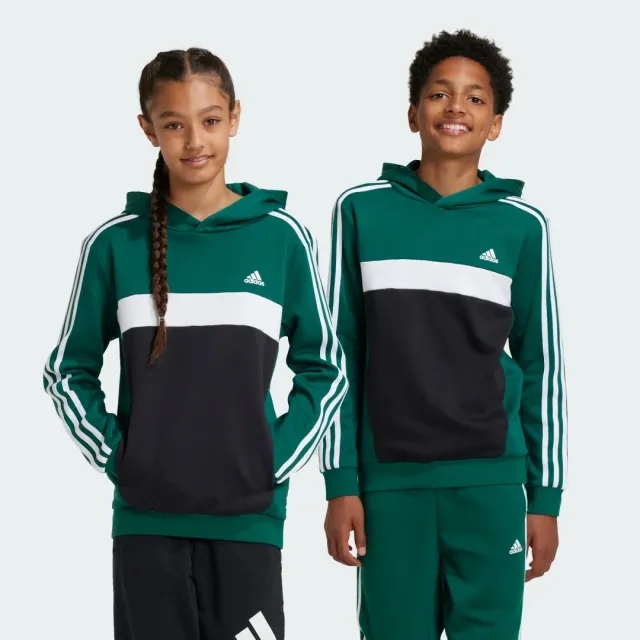 adidas Tiberio 3-Stripes Colorblock Fleece Hoodie Kids