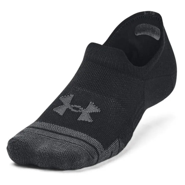 Unisex  Under Armour  Performance Tech 3-Pack Ultra Low Tab Socks Black / Black / Jet Gray XL