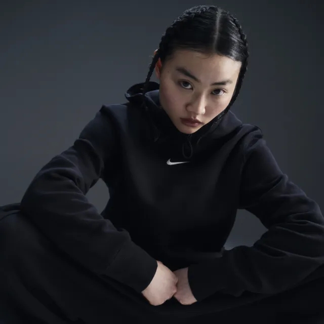 Women's Nike Phoenix Fleece Hoodie in Black