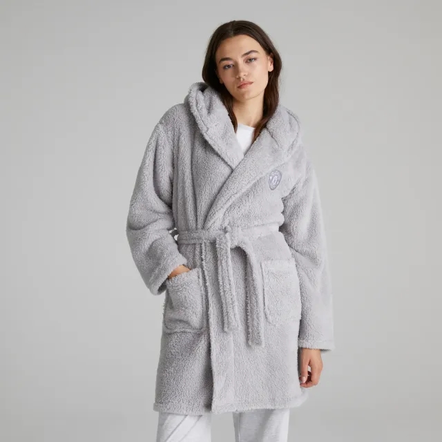 BRECREST Manchester United Womens Dressing Gown Grey