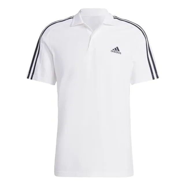 Manchester United x adidas Essentials Piqué Embroidered Small Logo 3-Stripes Polo Shirt White