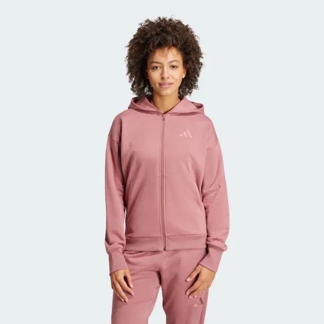 Manchester United x adidas Womens ALL SZN Fleece Full Zip Hoodie Burgundy