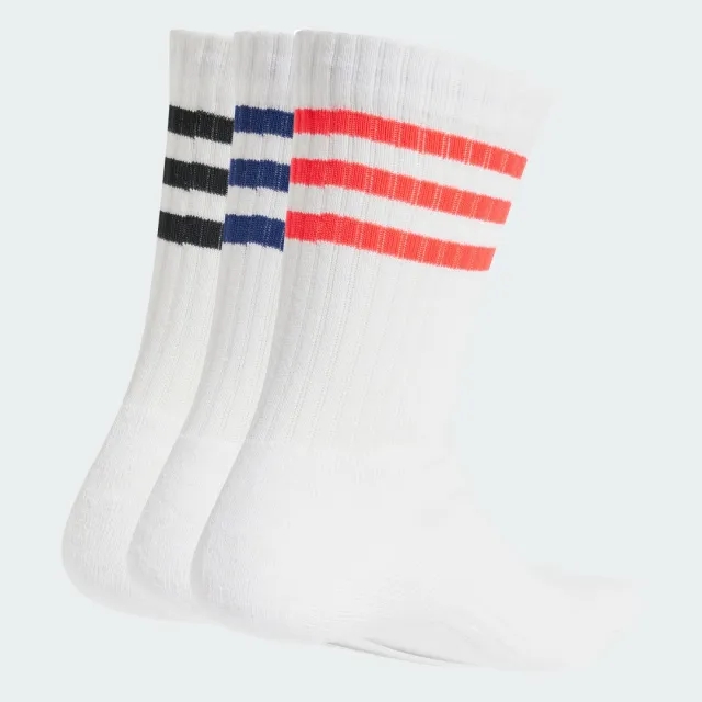 Adidas Training Essential 3 Stripe Socks In Multi Colours 3 Pack-White