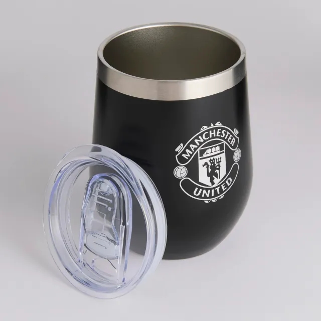 FOCO Manchester United Metallic Crest Travel Cup Black
