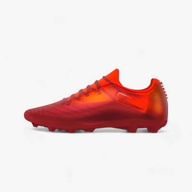 Kipsta Kids' Rip-Tab Firm Ground Football Boots Agility 140 Fg - Burgundy/Orange
