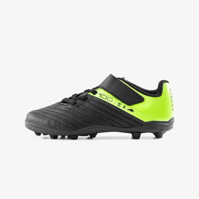 Kipsta Hard Ground Football Boots Agility 100 - Black/Yellow
