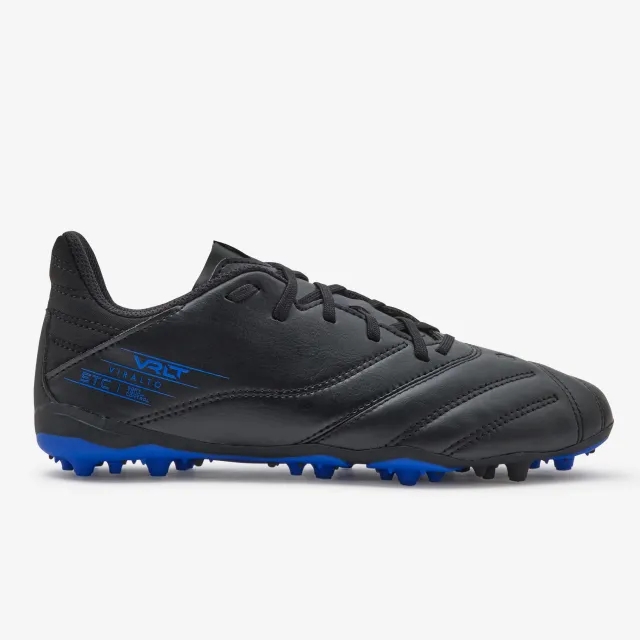 Kipsta Kids' Lace-Up Leather Football Boots Viralto Ii Mg/Ag - Black/Lightning