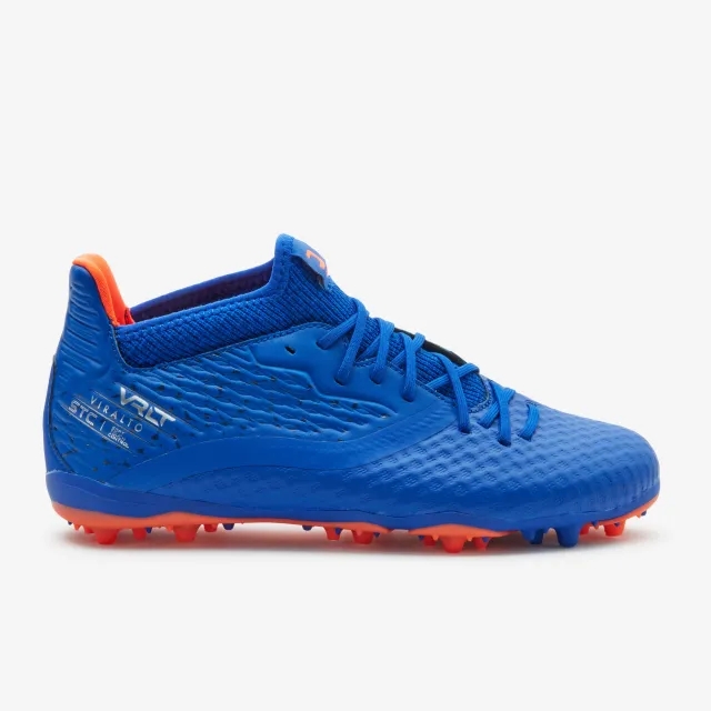 Kipsta Kids' Lace-Up Football Boots Viralto Iii Mg/Ag - Blue/Orange