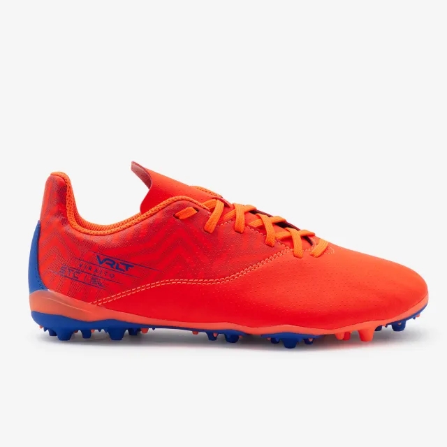Kipsta Kids' Lace-Up Football Boots Viralto I Mg/Ag - Orange/Blue