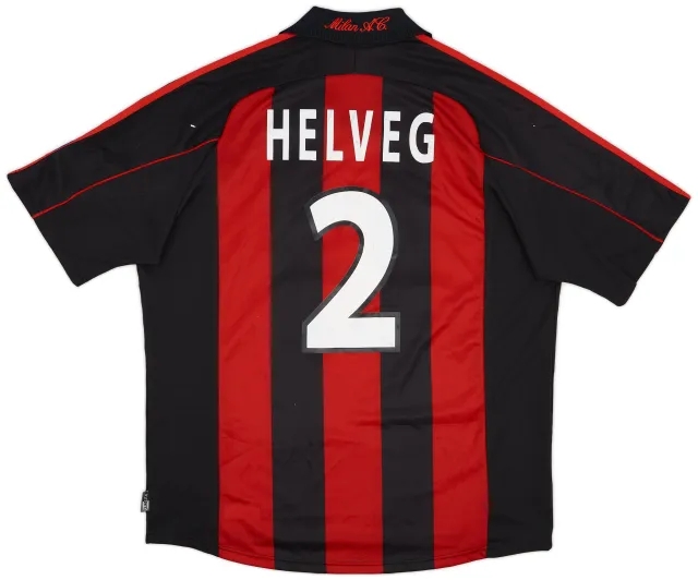 adidas 2000-01 AC Milan Player Issue Home Shirt Helveg #2