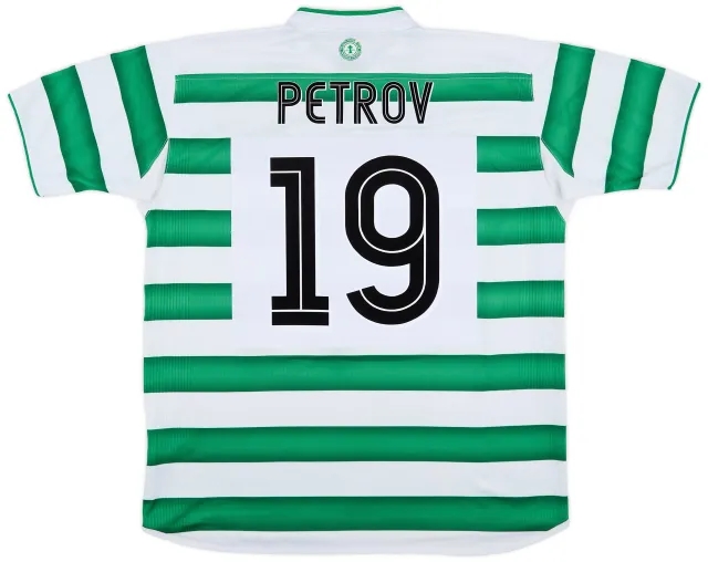 Umbro 2003-04 Celtic Home Shirt Petrov #19 - 8/10 - (L)