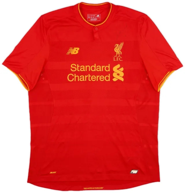 NewBalance 2016-17 Liverpool Signed Home Shirt - 8/10 - (XL)