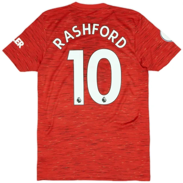 adidas 2020-21 Manchester United Home Shirt Rashford #10 - 8/10 - (S)