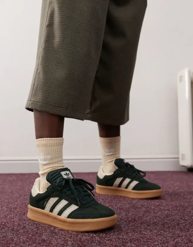 Adidas Originals Samba Xlg Trainers In Dark Green And White