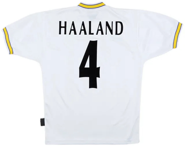 Puma 1996-98 Leeds United Home Shirt Haaland #4 - 7/10 - (S)