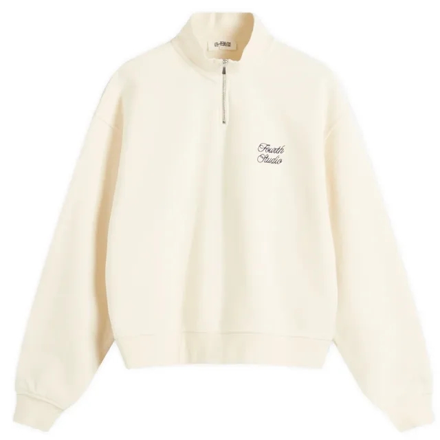 4th & Reckless Women's Jacques Quarter Zip Sweatshirt Cream