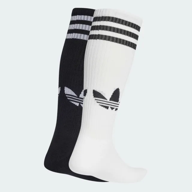 Adidas Originals Knee Sock 2 Pairs In White / Black