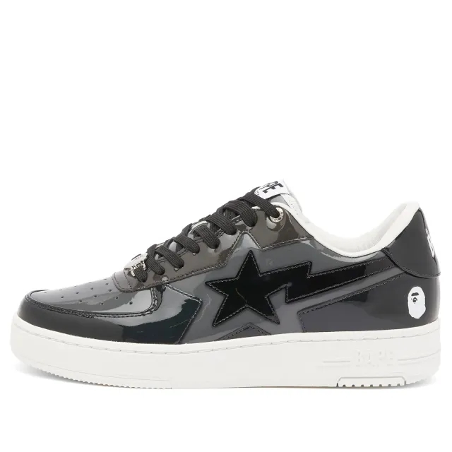 A Bathing Ape Men's Patent Bape Sta Icon Sneaker Black