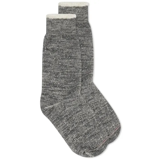 RoToTo Double Face Crew Socks - Charcoal