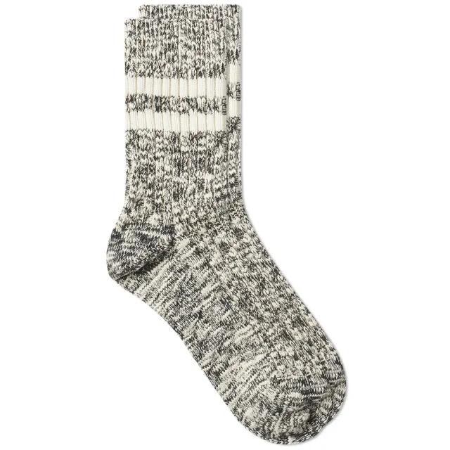 RoToTo OG Cotton Slub Stripe Socks - Black