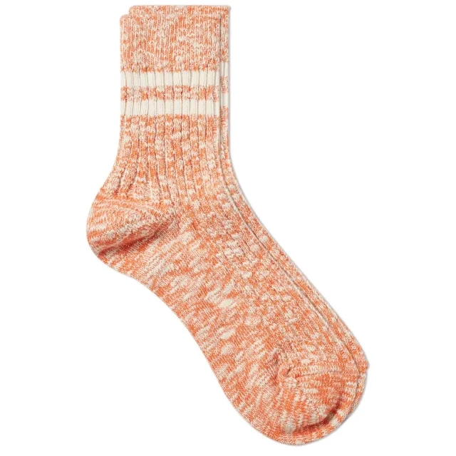 RoToTo OG Cotton Slub Stripe Socks - Orange