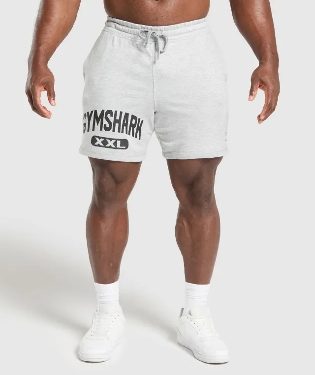 Gymshark XXL Graphic Shorts - Light Grey Core Marl