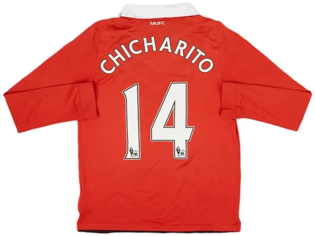 Nike 2010-11 Manchester United Home L/S Shirt Chicharito #14 - 7/10 - (XL.Boys)
