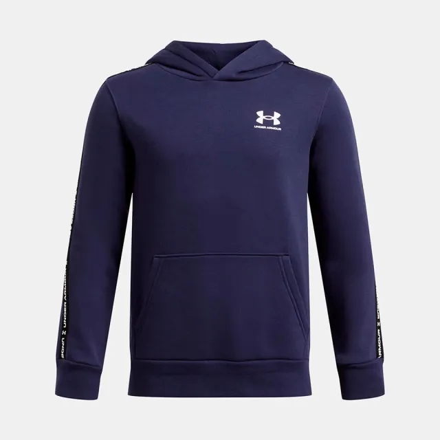 Boys'  Under Armour  Icon Fleece Taping Hoodie Midnight Navy / White YXL (63 - 67 in)