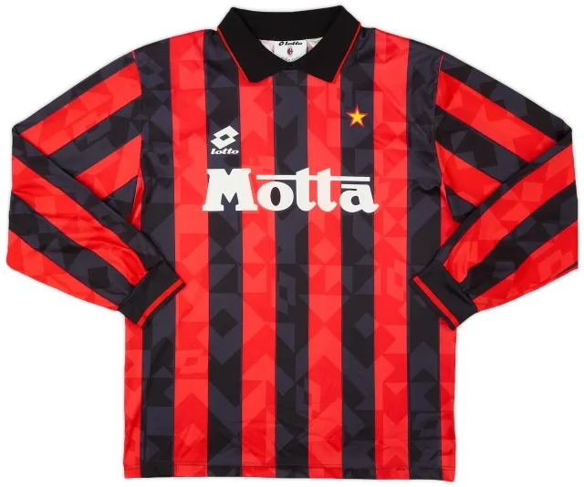 Lotto 1993-94 AC Milan Home L/S Shirt - 8/10 - (M)