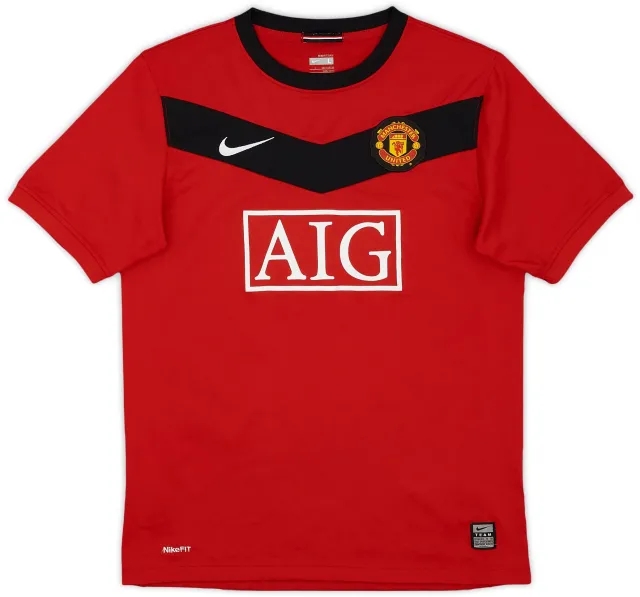 Nike 2009-10 Manchester United Home Shirt - 7/10 - (L.Boys)