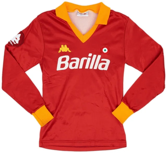 Kappa 1984-85 Roma Home L/S Shirt - 9/10 - (M.Boys)