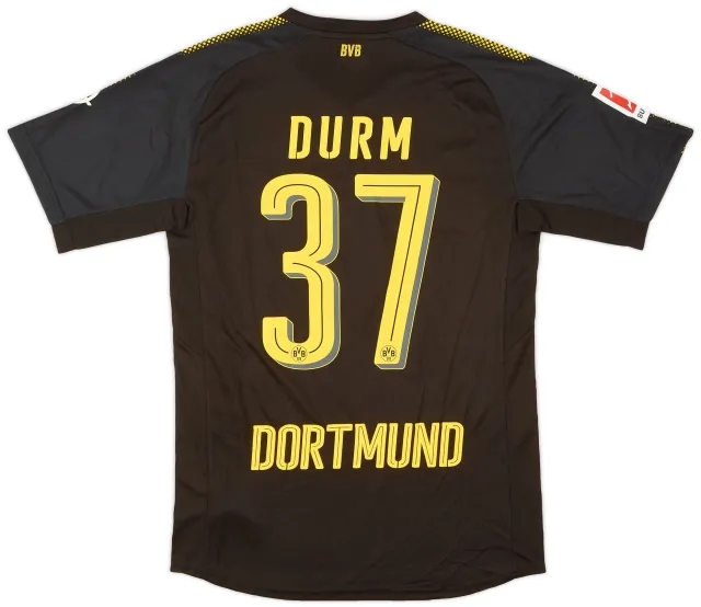 Puma 2017-18 Borussia Dortmund Away Authentic Shirt Durm #37 - 10/10 - (M)