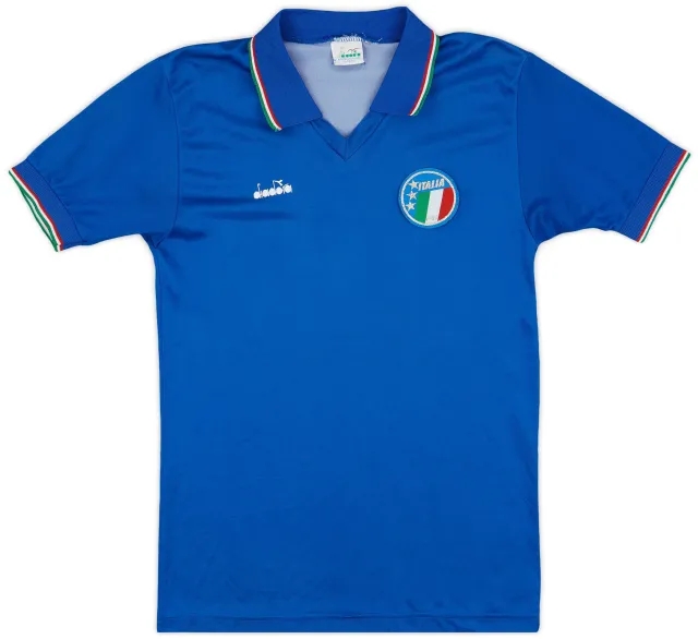 Diadora 1986-91 Italy Home Shirt - 9/10 - (M)