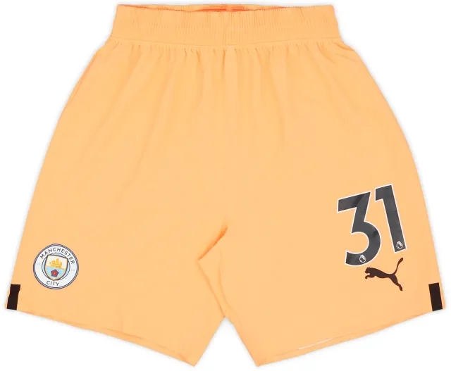 Puma 2022-23 Manchester City Player Issue GK Shorts #31 (Ederson) - 8/10 - (L)
